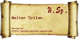 Welter Szilas névjegykártya